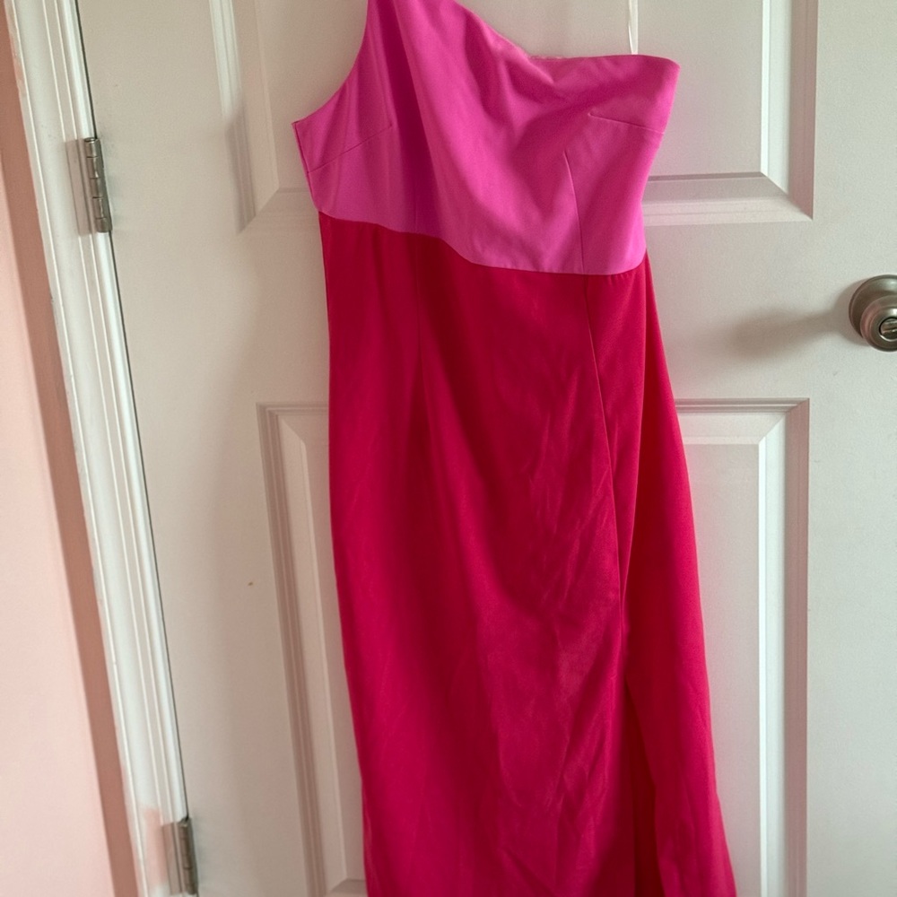 Petal & Pup Vibrant Pink One-Shoulder Dress